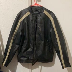 AnchorBlue Black and Tan Leather Jacket XL